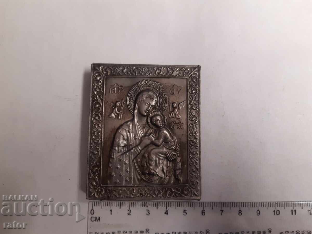 Old small icon of the VIRGIN MARY - wood with metal casing with price 20.99 BGN | € 10.73 Old small icon of the VIRGIN MARY - wood with metal casing with price 20.99 BGN | € 10.73