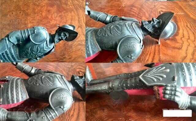 Auction  Large metal conquistador figure 42 cm