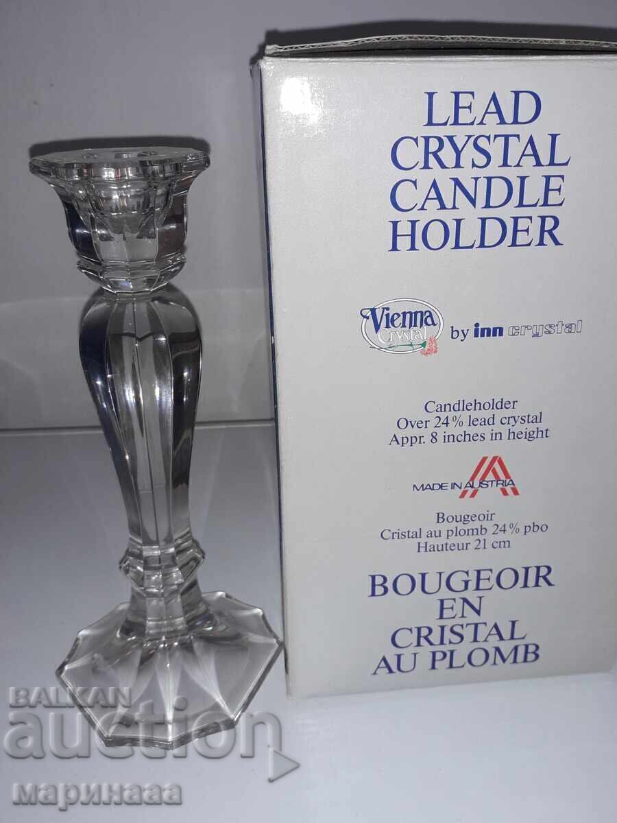 Auction NEW MASSIVE CRYSTAL CANDLEHOLDER. AUSTRIA Auction NEW MASSIVE CRYSTAL CANDLEHOLDER. AUSTRIA