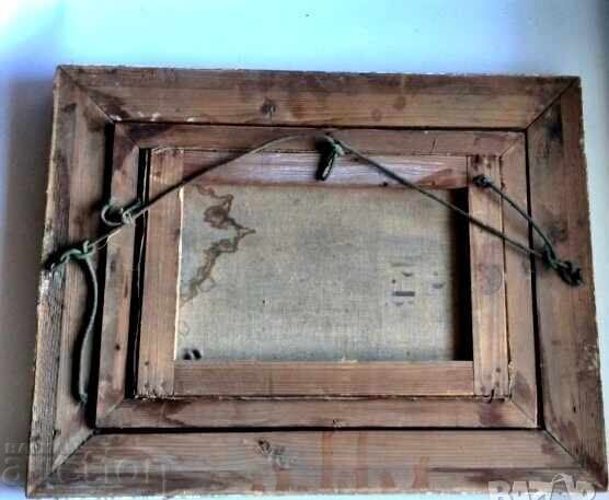 Tablou vechi în ulei din Franța, secolul al XIX-lea, cu ștampilă pe ramă - 6 Tablou vechi în ulei din Franța, secolul al XIX-lea, cu ștampilă pe ramă - 6