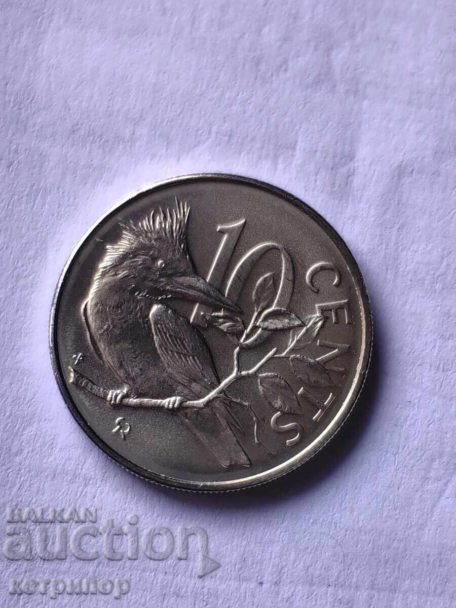 10 цента Британски Вирджински Острови никел перфектна 1974 г