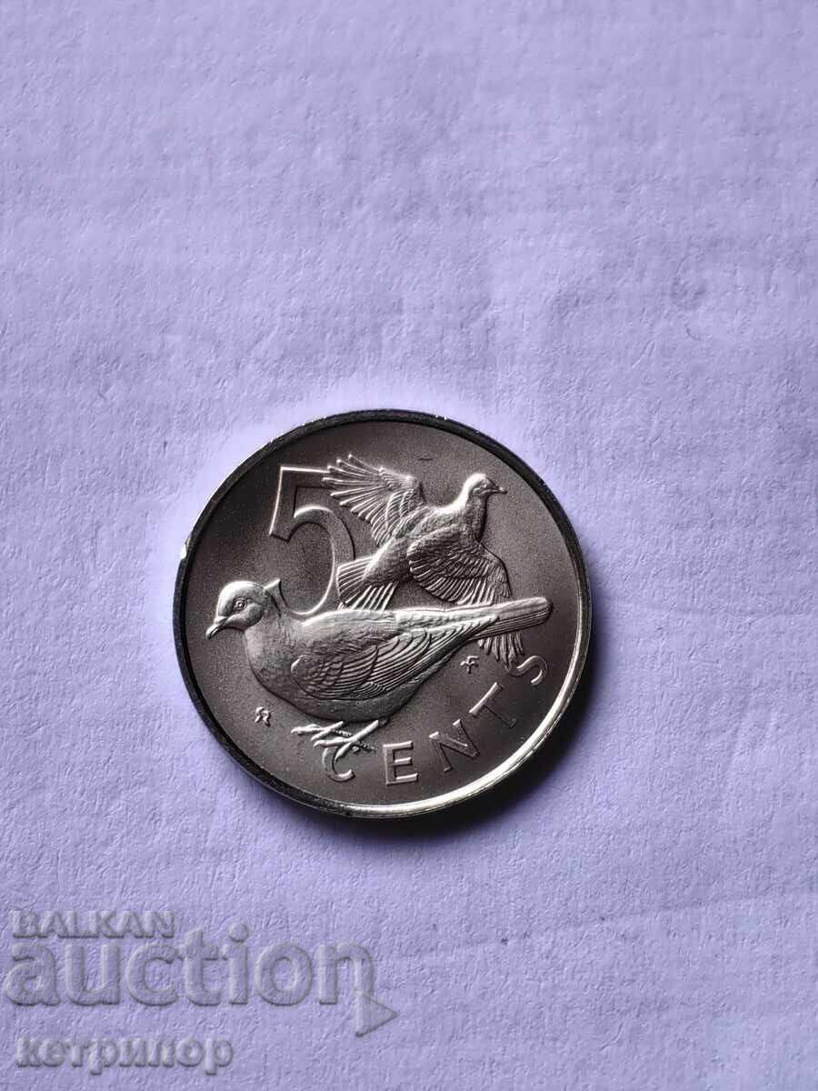 5 λεπτά Βρετανικές Παρθένοι Νήσοι νικέλιο άριστο 1974