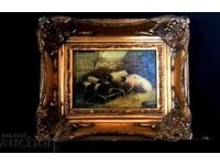 Tablou din secolul al XIX-lea cu certificat