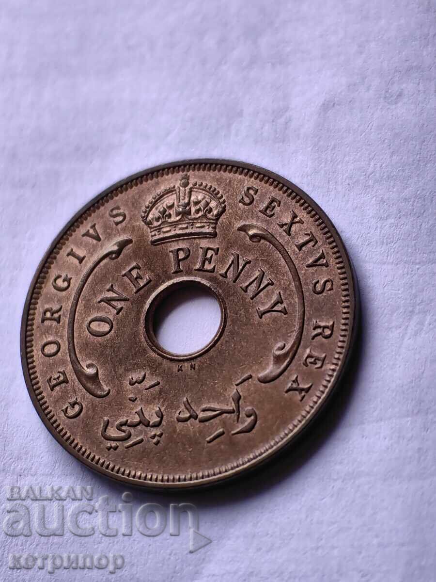 1 penny Africa de Vest Britanică 1942