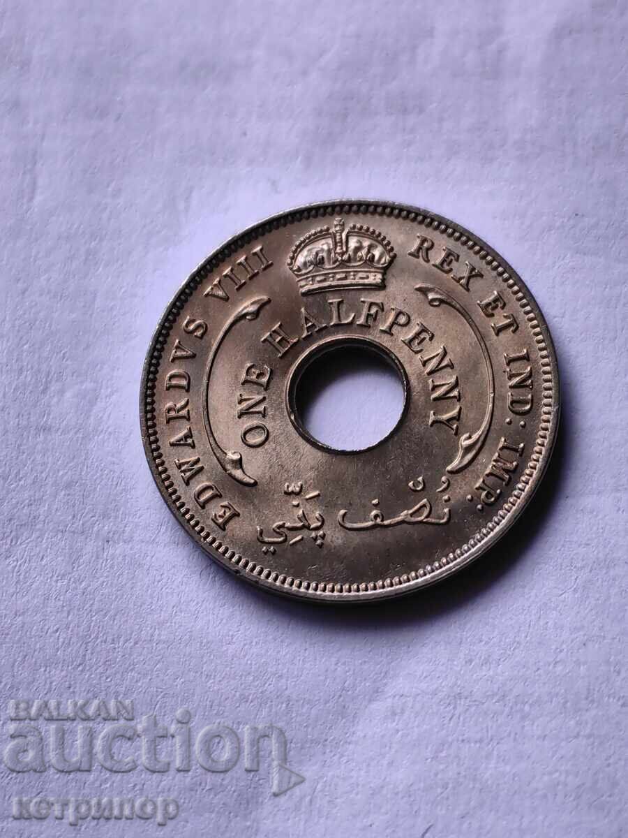 1/2 penny Africa de Vest Britanică 1936