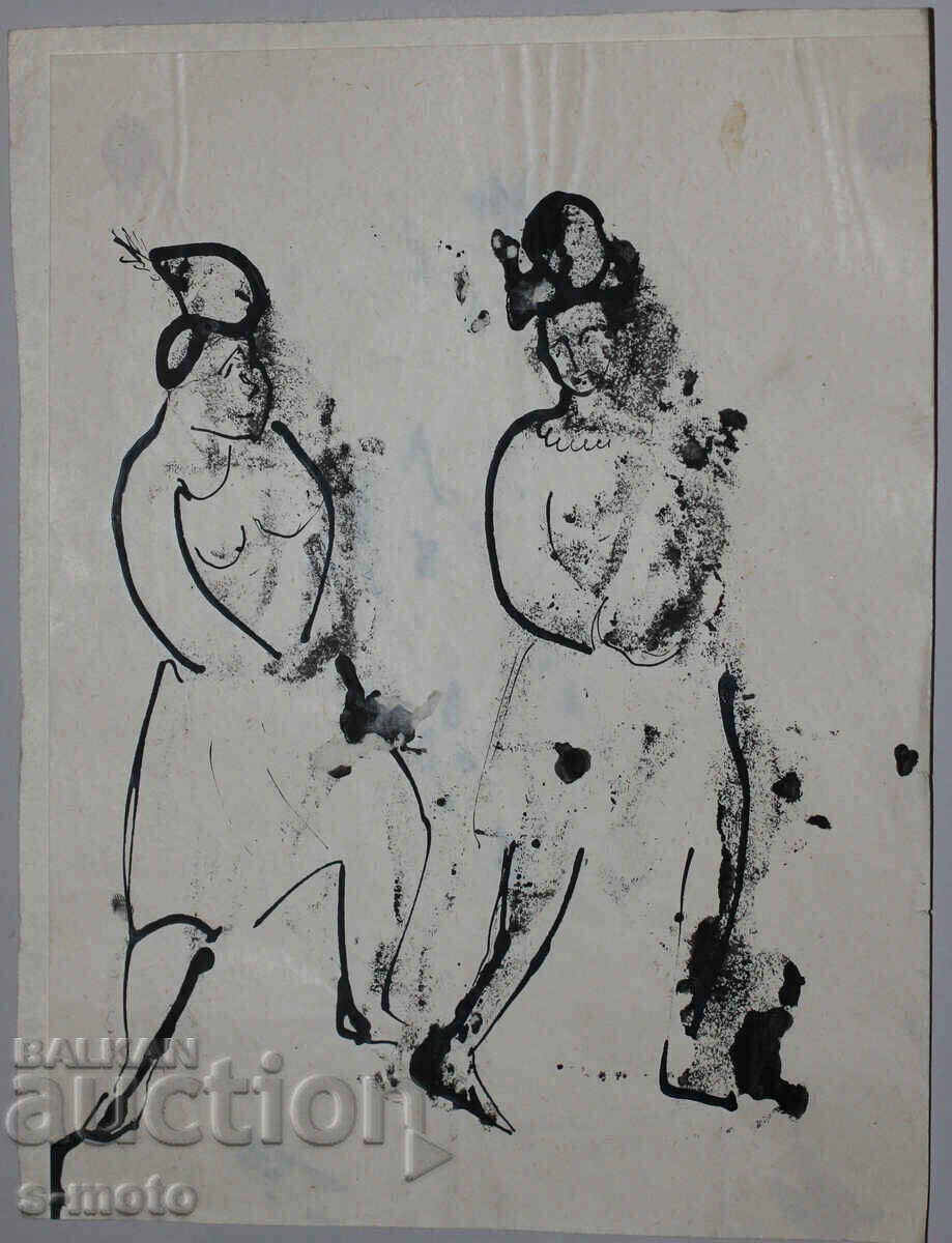 Аукцион Жени - стара рисунка туш, средата на 20 - ти век