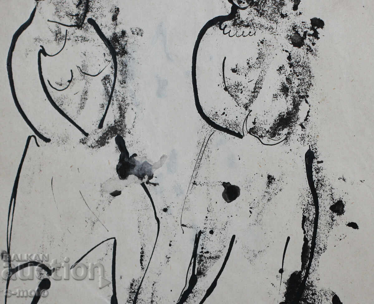 Жени - стара рисунка туш, средата на 20 - ти век - 7