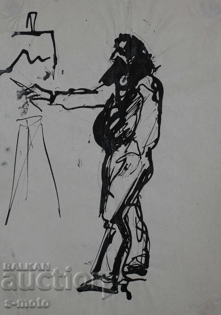 Παλιά μελάνη, πορτρέτο, μέσα του 20ου αιώνα με τιμή 180.00 BGN | € 92.03