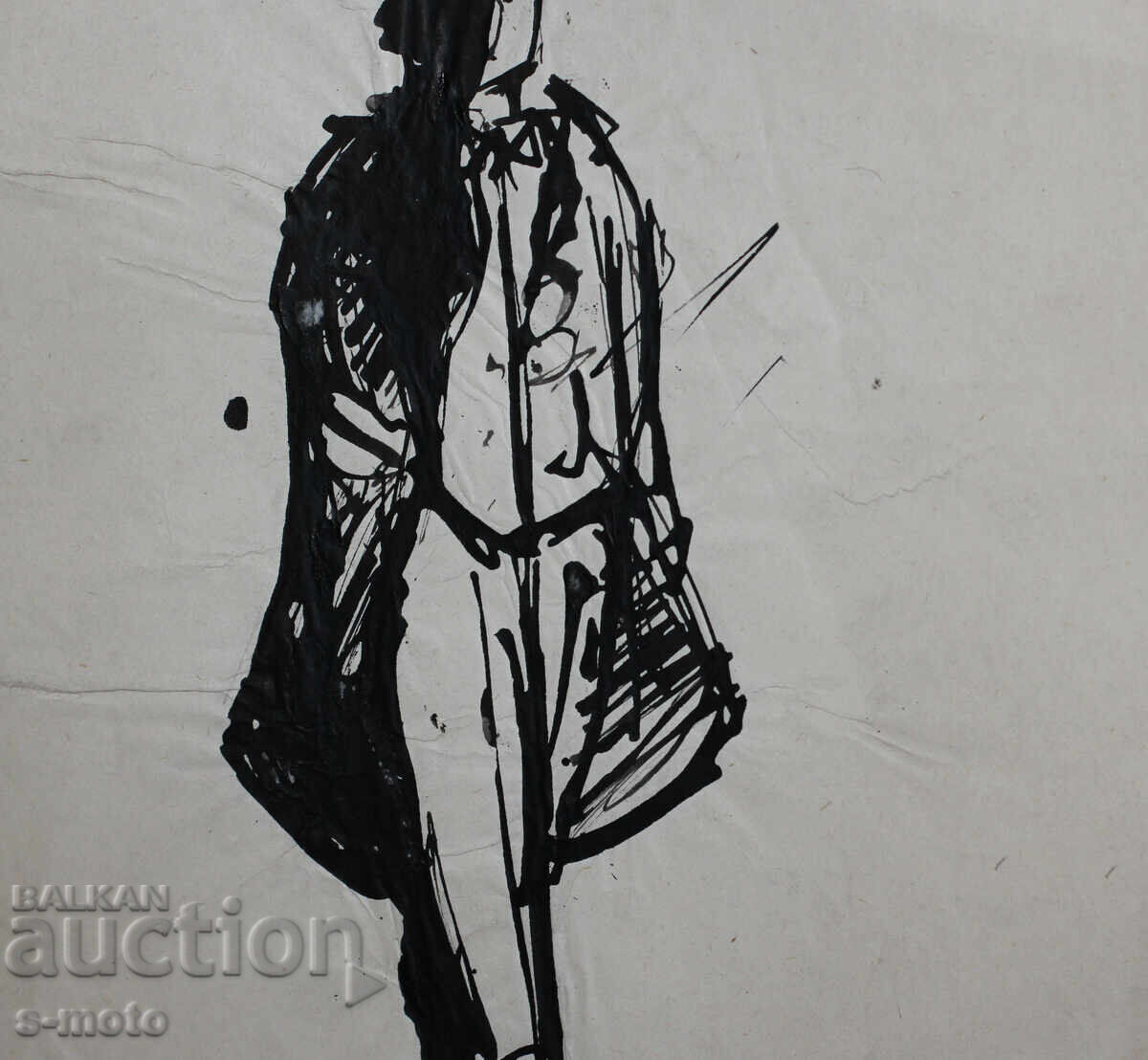 Стара рисунка туш, портрет, средата на 20 - ти век - 6