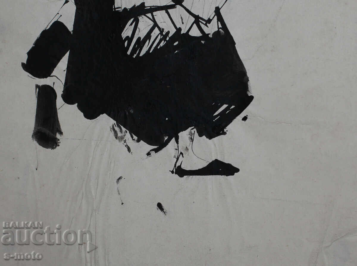 Παλιά μελανογραφία, καθισμένη γυναίκα, μέσα 20ου αιώνα - 7