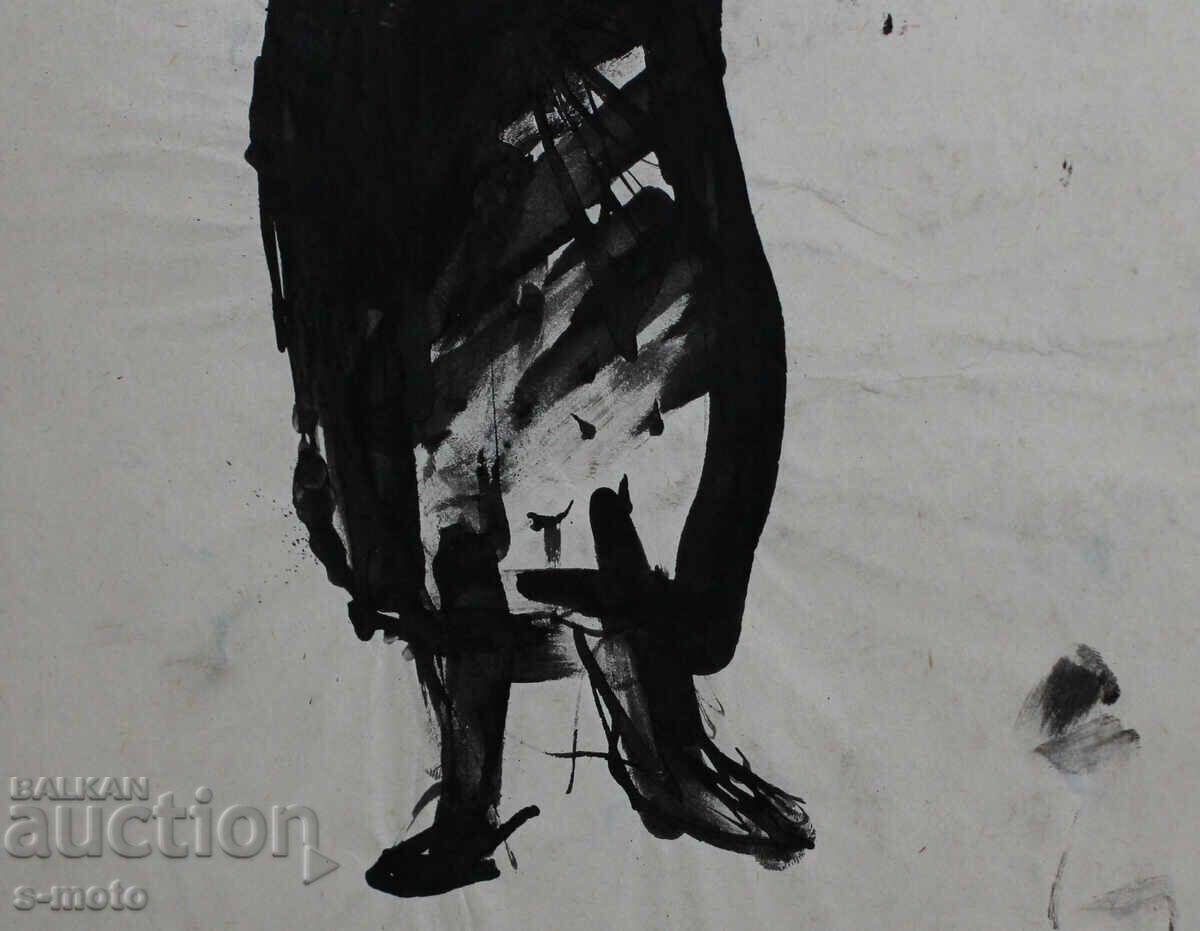 Стара рисунка туш, жена, средата на 20 - ти век - 7