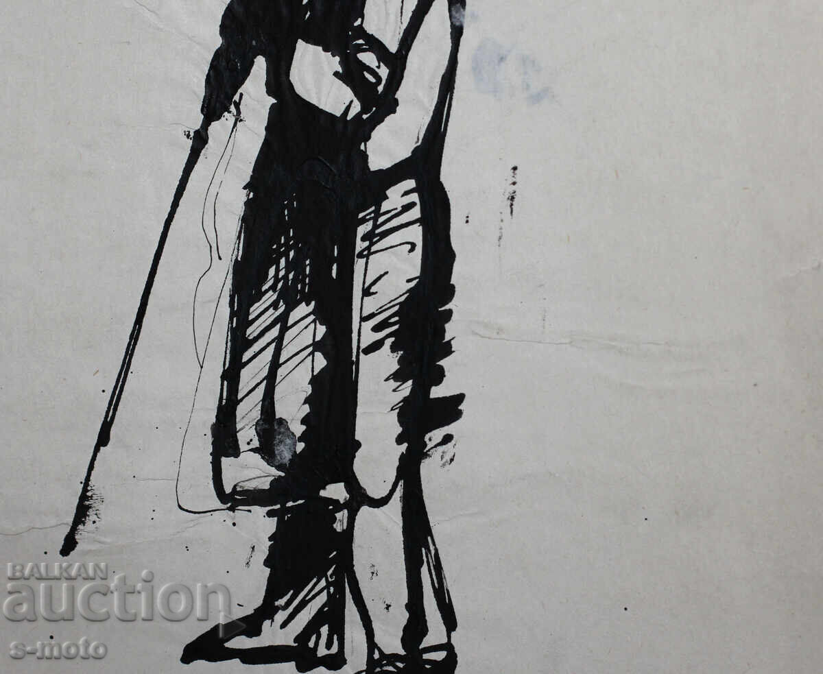 Παλιά μελάνη, ηλικιωμένος άνδρας, μέσα 20ου αιώνα - 6