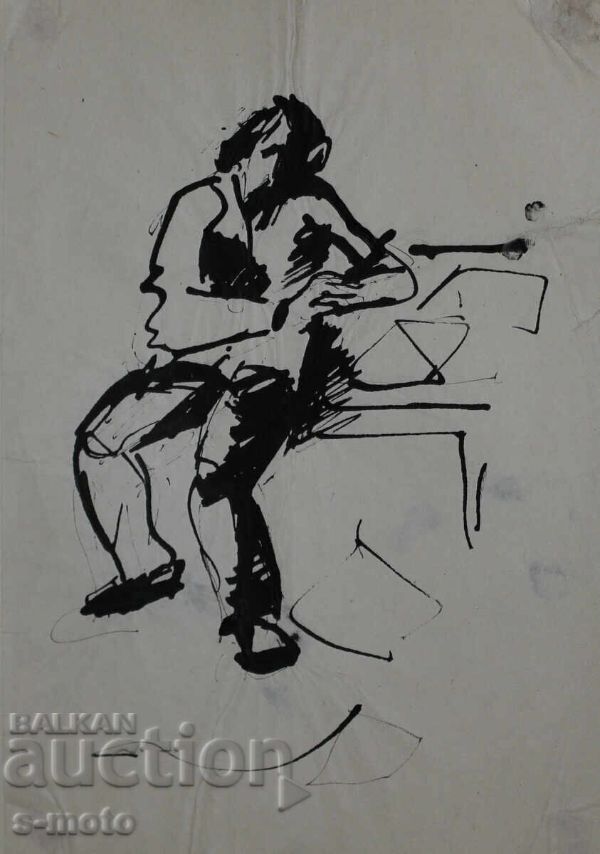 Παλιά μελάνη, πορτρέτο άνδρα, μέσα 20ου αιώνα με τιμή 180.00 BGN | € 92.03