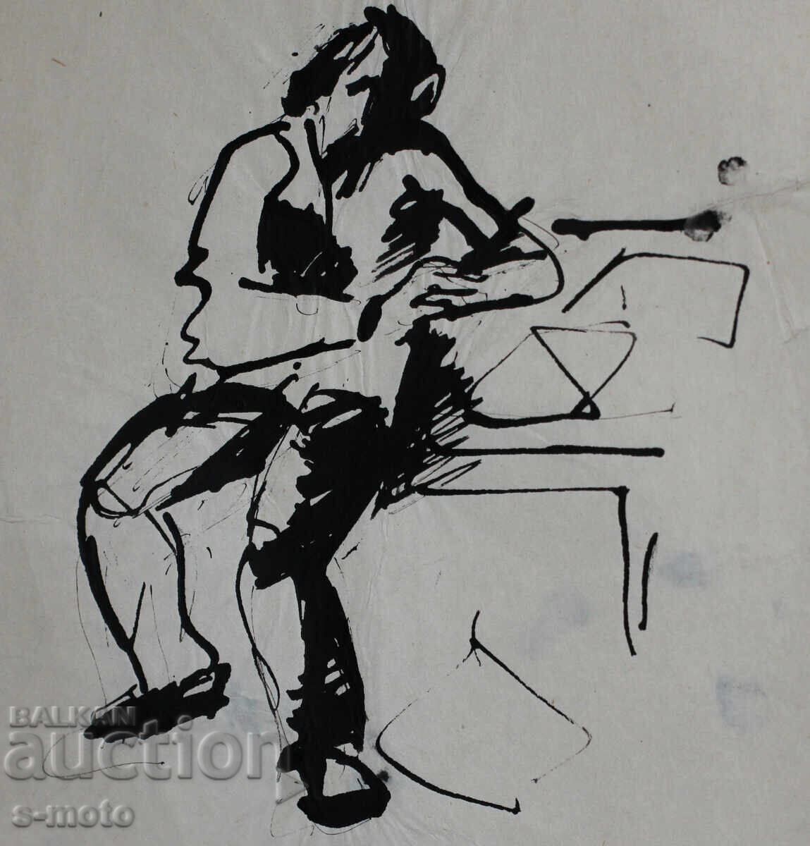 Παλιά μελάνη, πορτρέτο άνδρα, μέσα 20ου αιώνα - 5