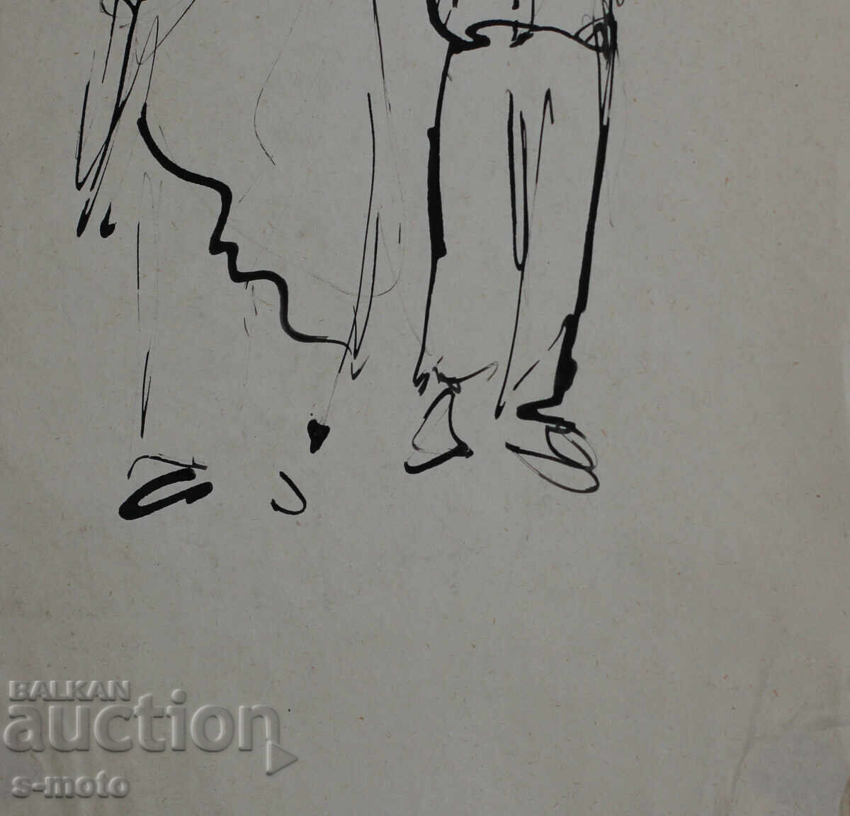 Стара рисунка туш, фигури, средата на 20 - ти век - 6 Стара рисунка туш, фигури, средата на 20 - ти век - 6