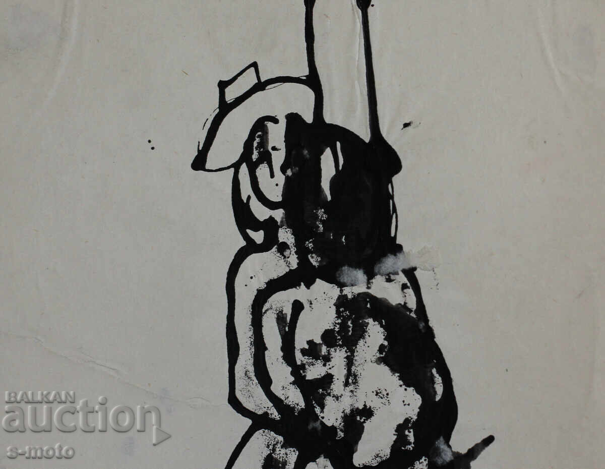 Παράδοση Παλιά ζωγραφιά με μελάνι, φιγούρες, μέσα 20ου αιώνα