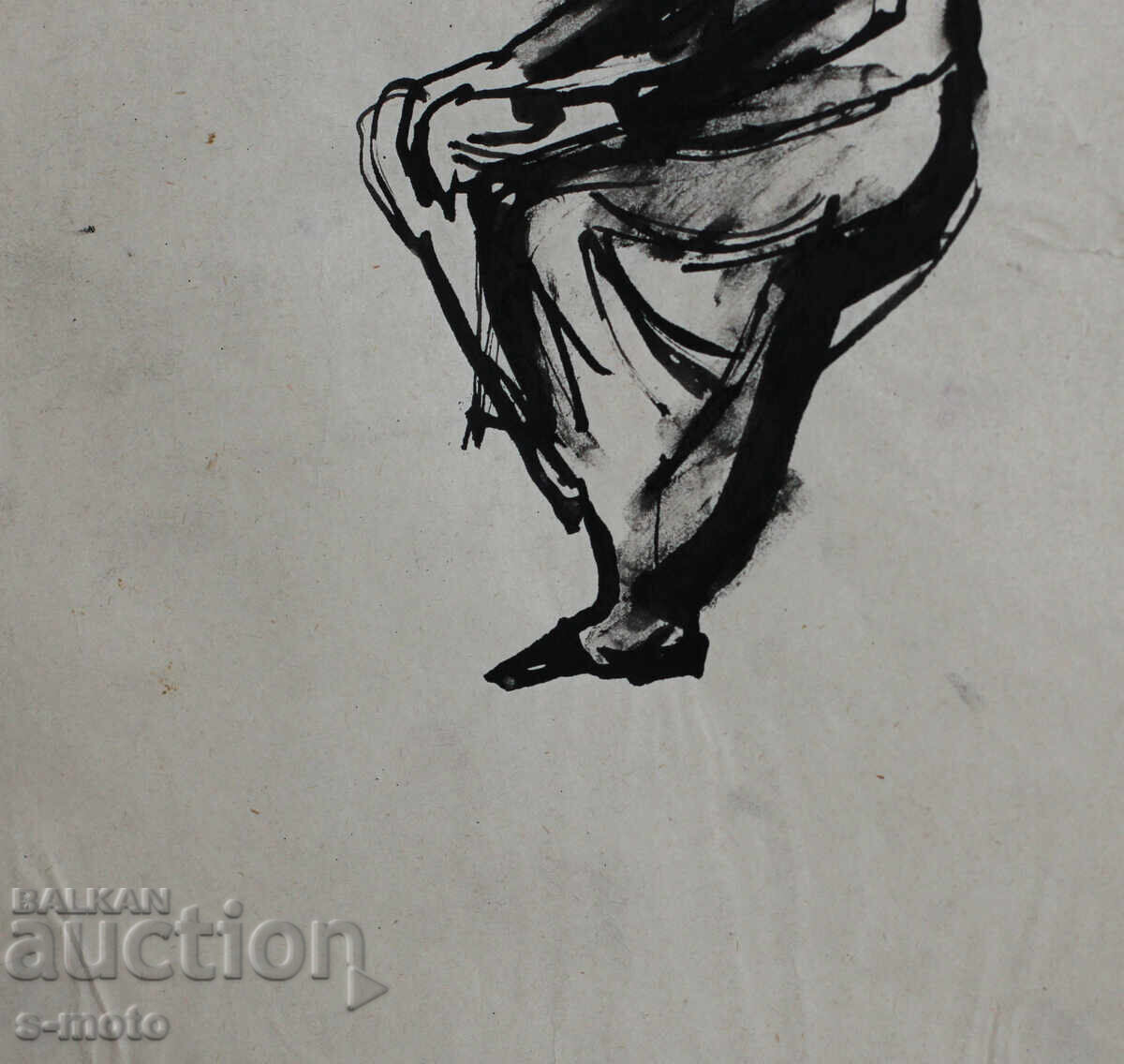 Стара рисунка туш, портрет на жена, средата на 20 - ти век - 7