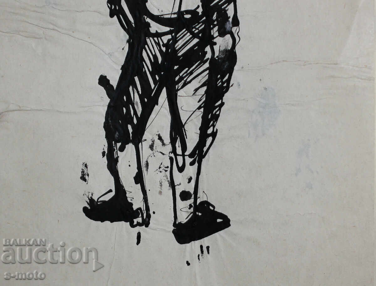 Παλιά μελάνη, πορτρέτο άνδρα, μέσα 20ου αιώνα - 6