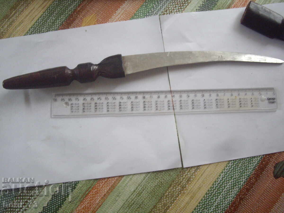 Old knife with a leather sheath and handle - 5