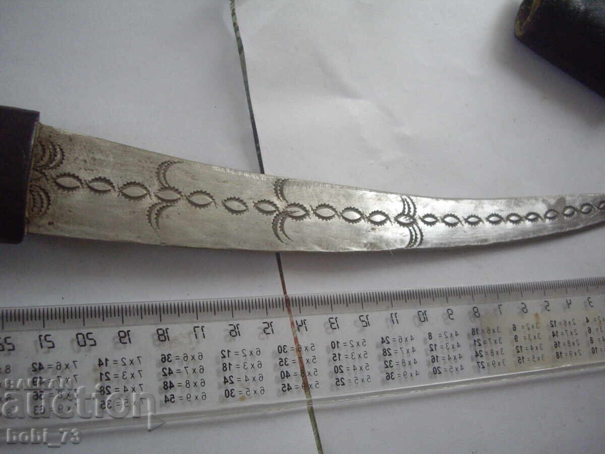 Old knife with a leather sheath and handle - 6