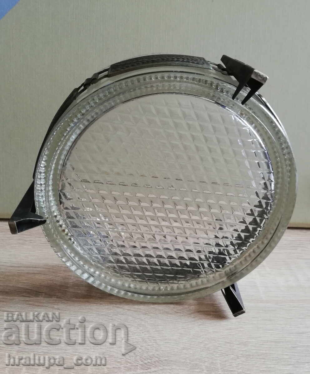 Δημοπρασία Βίντατζ μπομπονιέρα από γυαλί και μεταλλικά εξαρτήματα