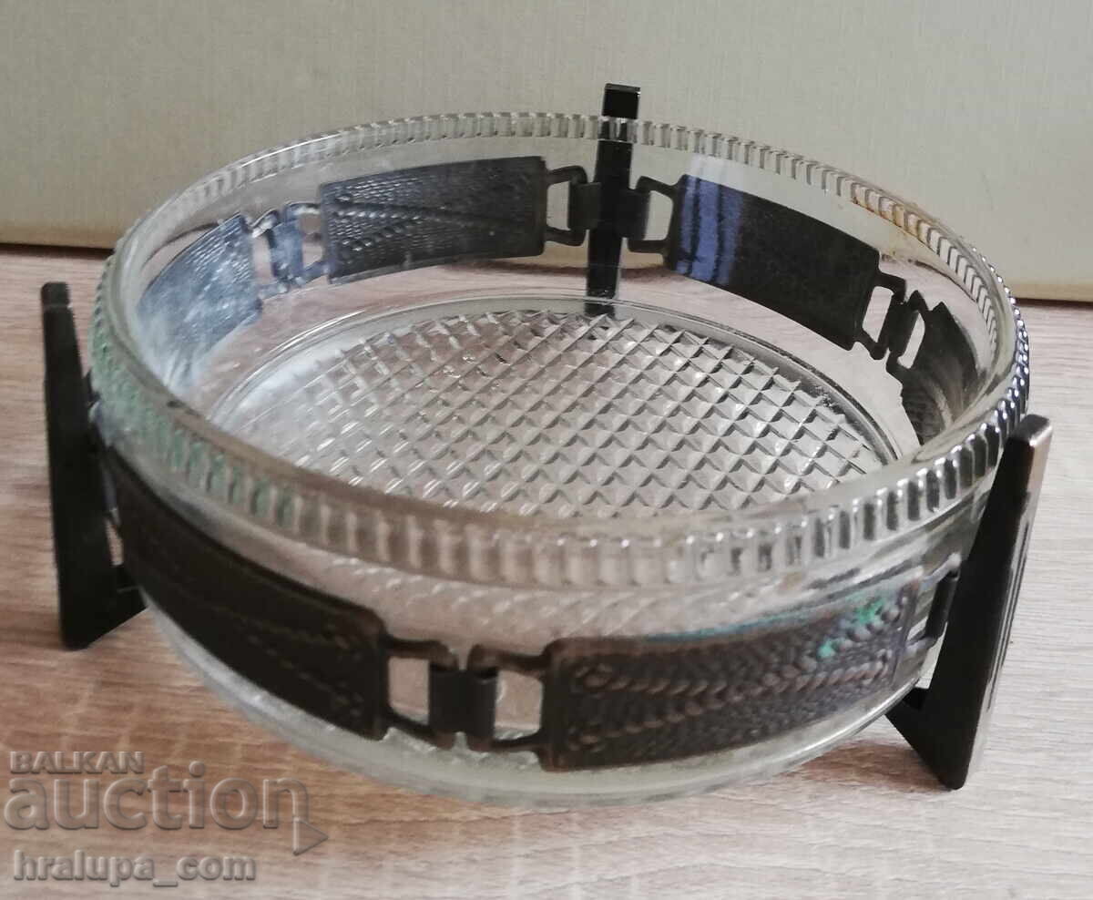 Βίντατζ μπομπονιέρα από γυαλί και μεταλλικά εξαρτήματα - 5