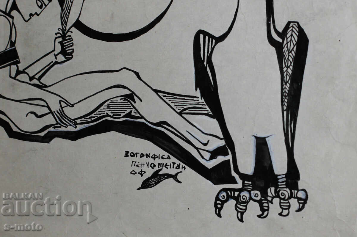 Pencho Sheitanov Ink Drawing - 5