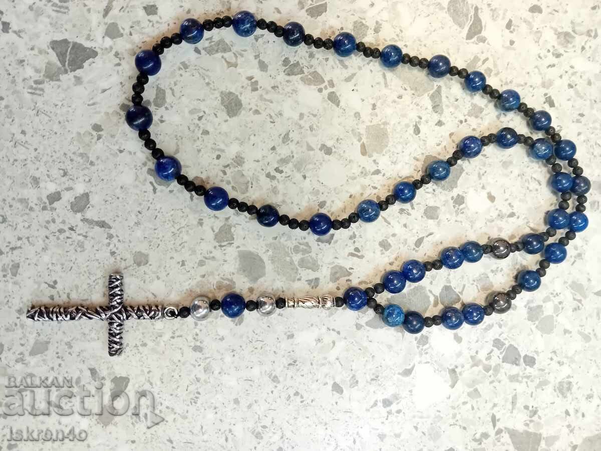 Răstignire, Colier, Colier Bărbați Hematit/Lapis Lazuli - 5 Răstignire, Colier, Colier Bărbați Hematit/Lapis Lazuli - 5