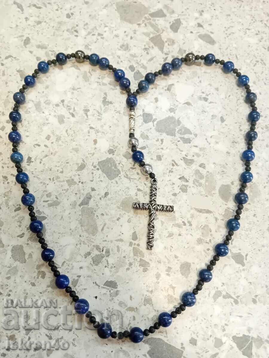 Răstignire, Colier, Colier Bărbați Hematit/Lapis Lazuli - 6 Răstignire, Colier, Colier Bărbați Hematit/Lapis Lazuli - 6