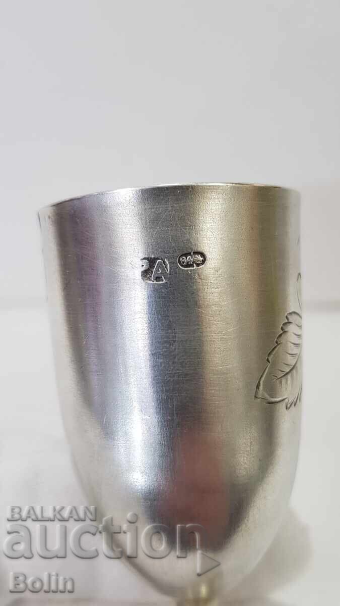Beautiful silver Russian Tsar vodka shot glass 84 pr. R.A with price 190.00 BGN | € 97.15