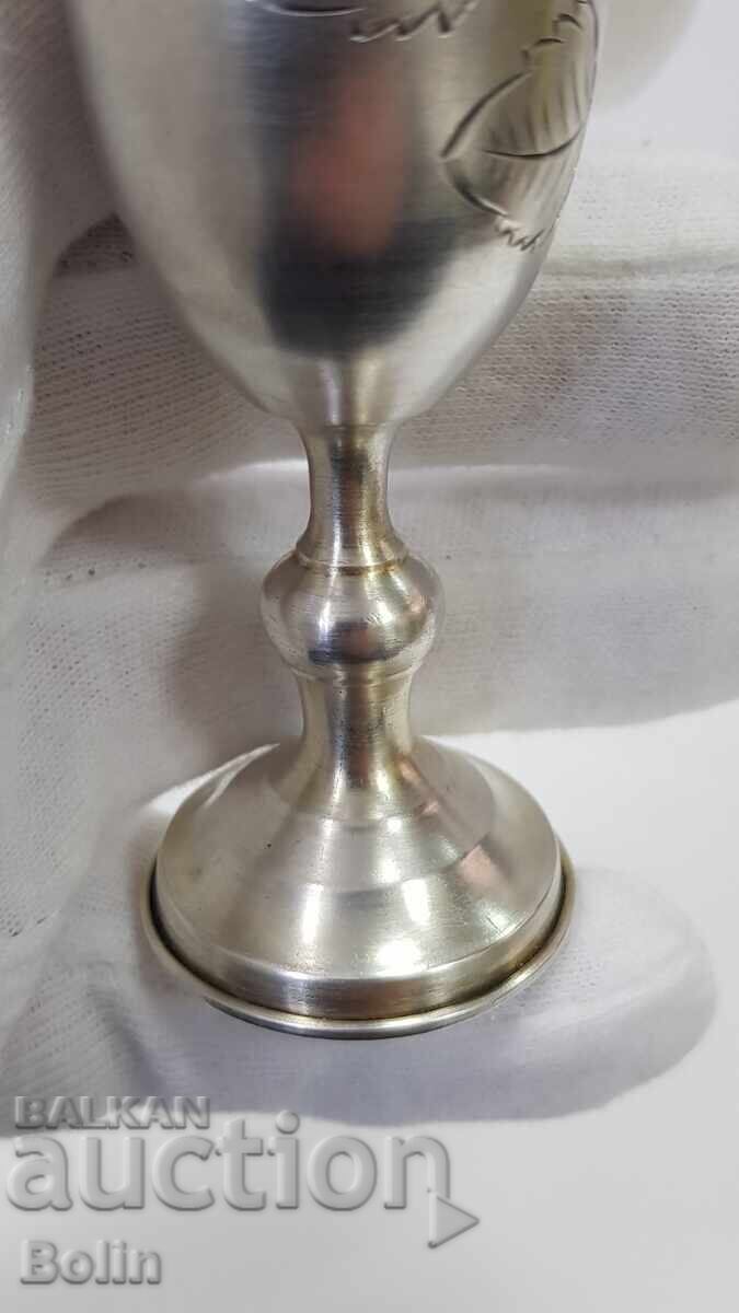 Beautiful silver Russian Tsar vodka shot glass 84 pr. R.A - 7