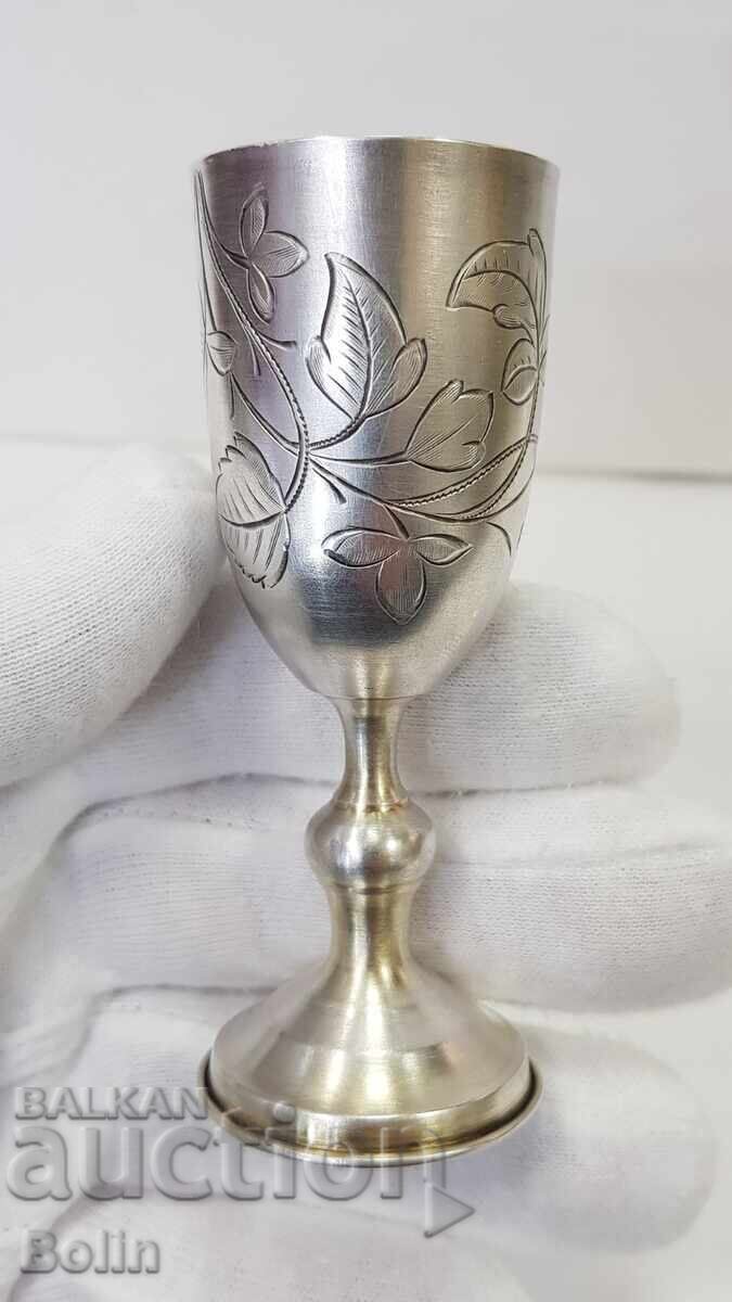 Beautiful silver Russian Tsar vodka shot glass 84 pr. R.A