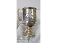 Rară ceșcuță rusească țaristă de argint pentru vodcă 84 pr. AK