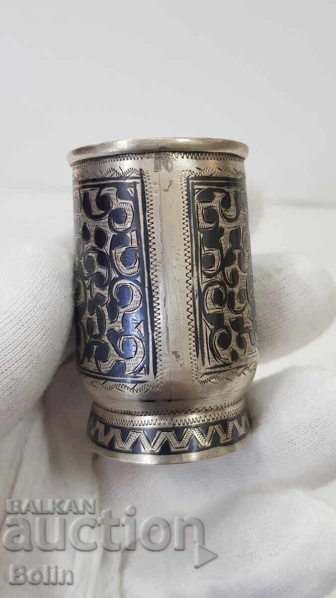 Доставка на Рядка руска царска сребърна чашка за водка Кавказъ 84 пр.