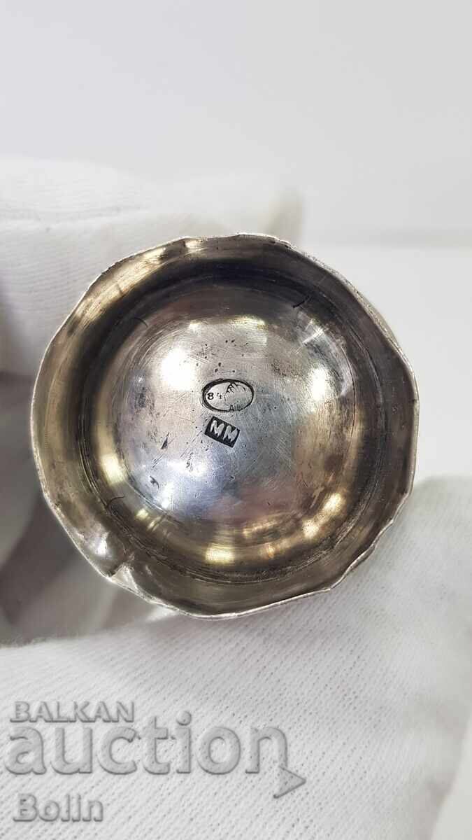 Рядка руска царска сребърна чашка за водка Кавказъ 84 пр. - 6