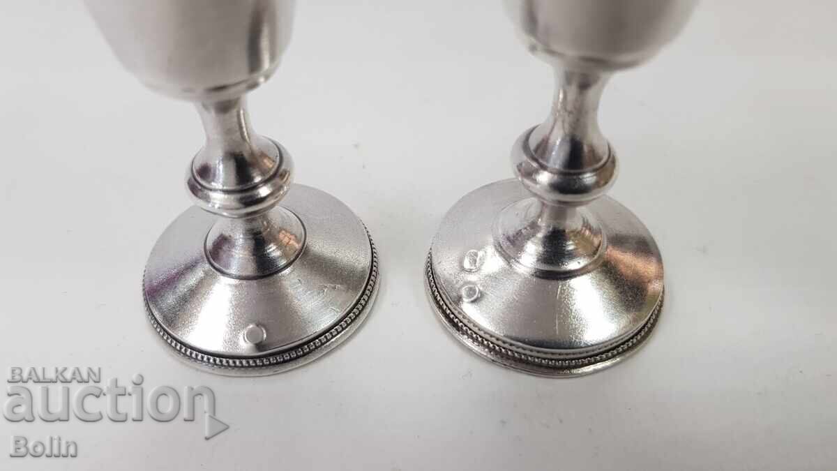 2 τμχ. ασημένια ρωσικά τσαρικά φλιτζάνια φλιτζάνι για βότκα 84 πρ - 6 2 τμχ. ασημένια ρωσικά τσαρικά φλιτζάνια φλιτζάνι για βότκα 84 πρ - 6