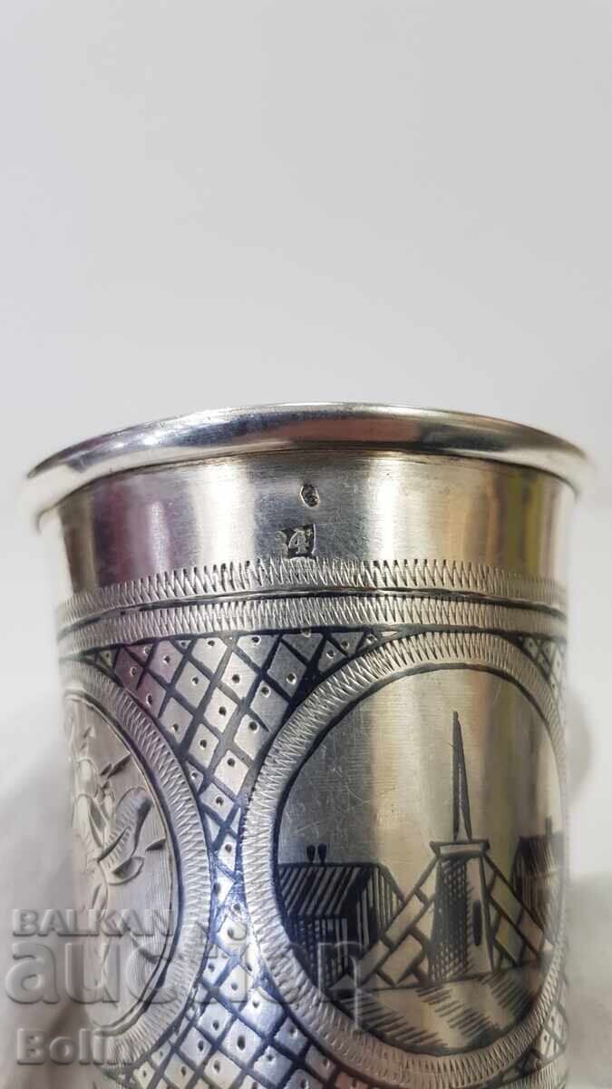 Livrarea Rară cească de argint rusească țaristă pentru vodcă 84pr. VS. 1873 Livrarea Rară cească de argint rusească țaristă pentru vodcă 84pr. VS. 1873