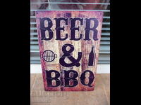 Placă metalică Bere Grătar Carne Legume Petrecere Kebab