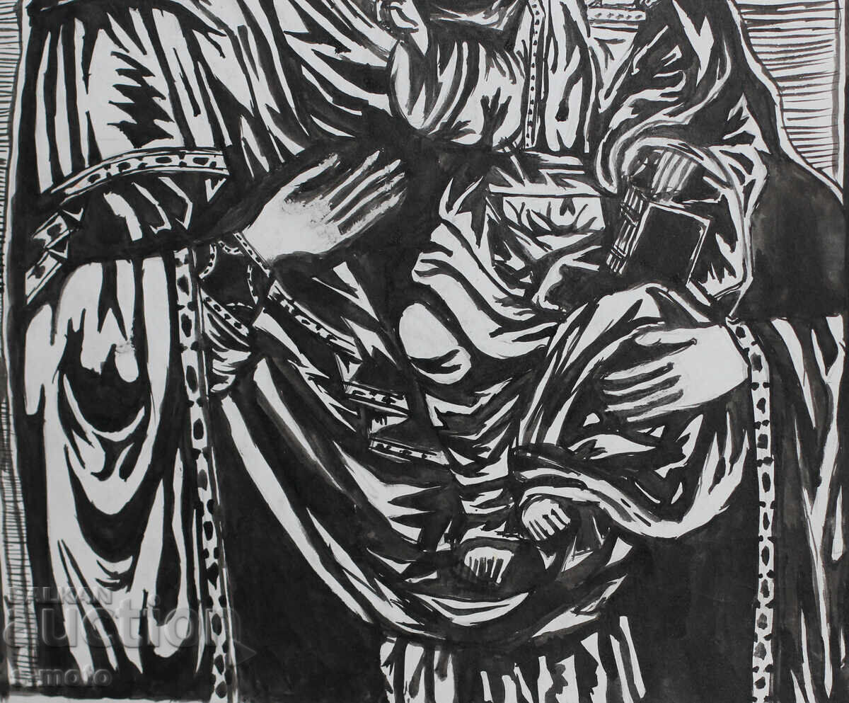 Графика, дърворез, Дева Мария с Младенеца - 7 Графика, дърворез, Дева Мария с Младенеца - 7