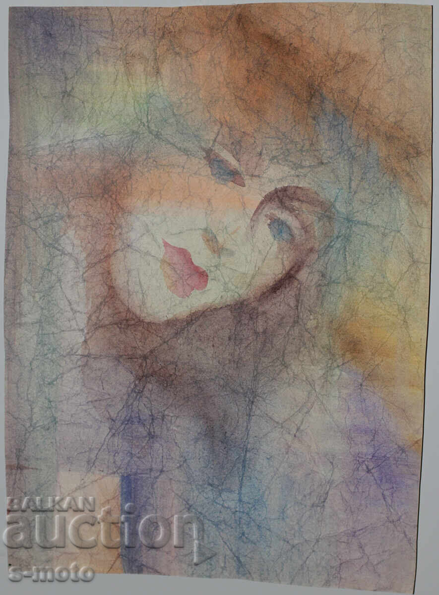 Licitație Tablou acuarelă portret feminin Licitație Tablou acuarelă portret feminin