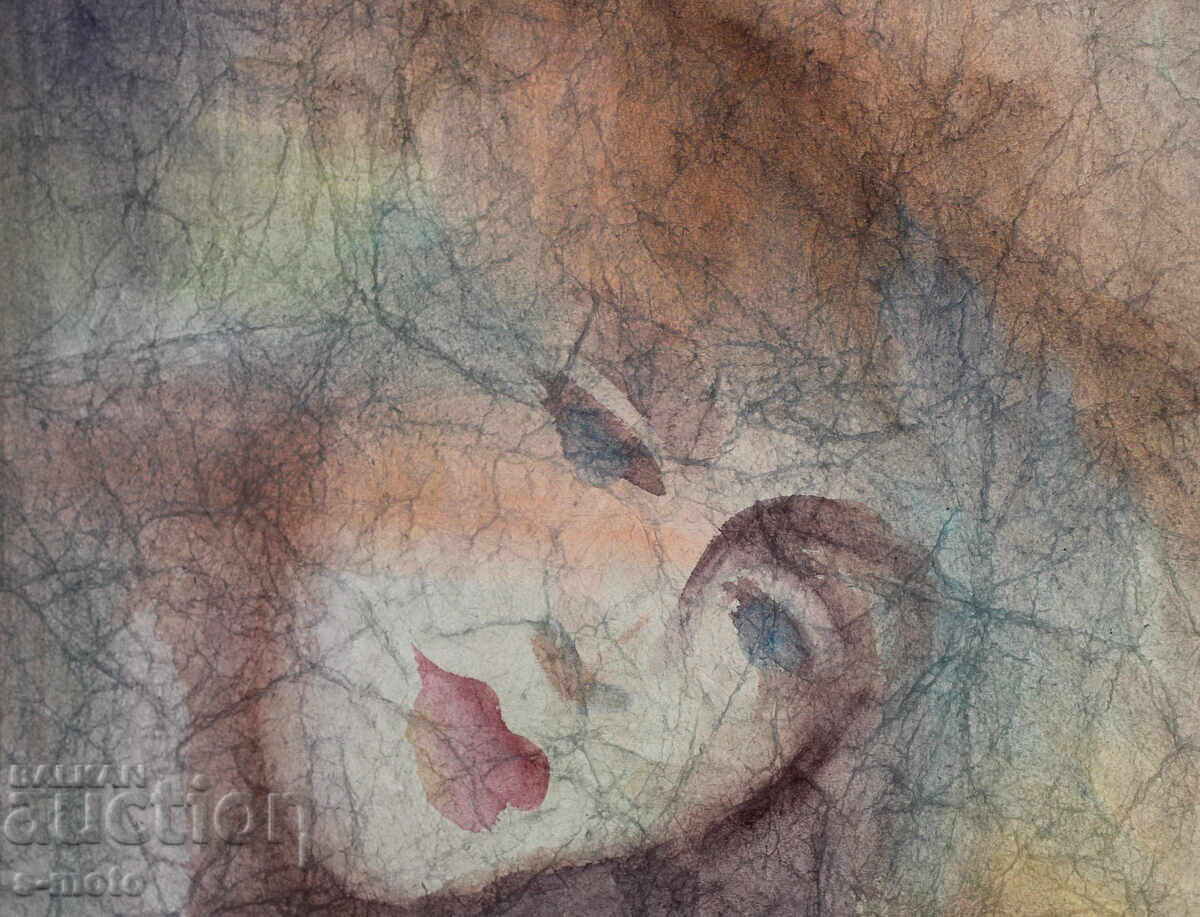 Livrarea Tablou acuarelă portret feminin Livrarea Tablou acuarelă portret feminin