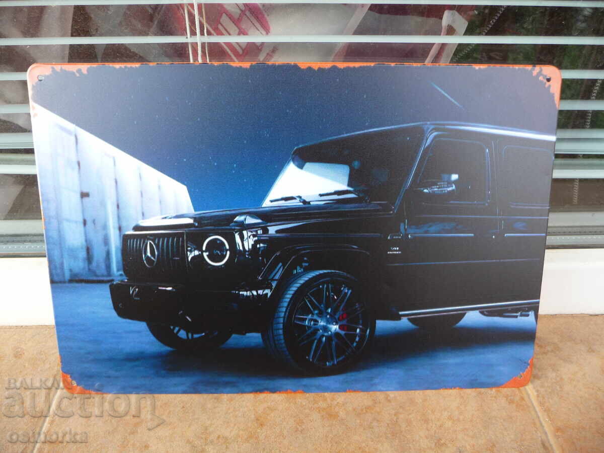 Μεταλλική πινακίδα αυτοκίνητο τζιπ Mercedes Benz AMG Angel Eyes γυαλιστερό Μεταλλική πινακίδα αυτοκίνητο τζιπ Mercedes Benz AMG Angel Eyes γυαλιστερό