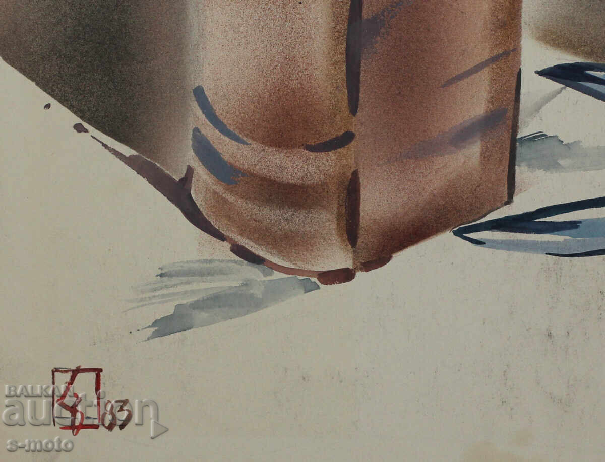 Pictură acuarelă ilustrație "Arcul de Triumf" 1983 - 7 Pictură acuarelă ilustrație "Arcul de Triumf" 1983 - 7