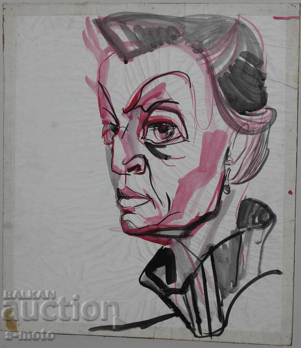 Аукцион Картина акварел портрет