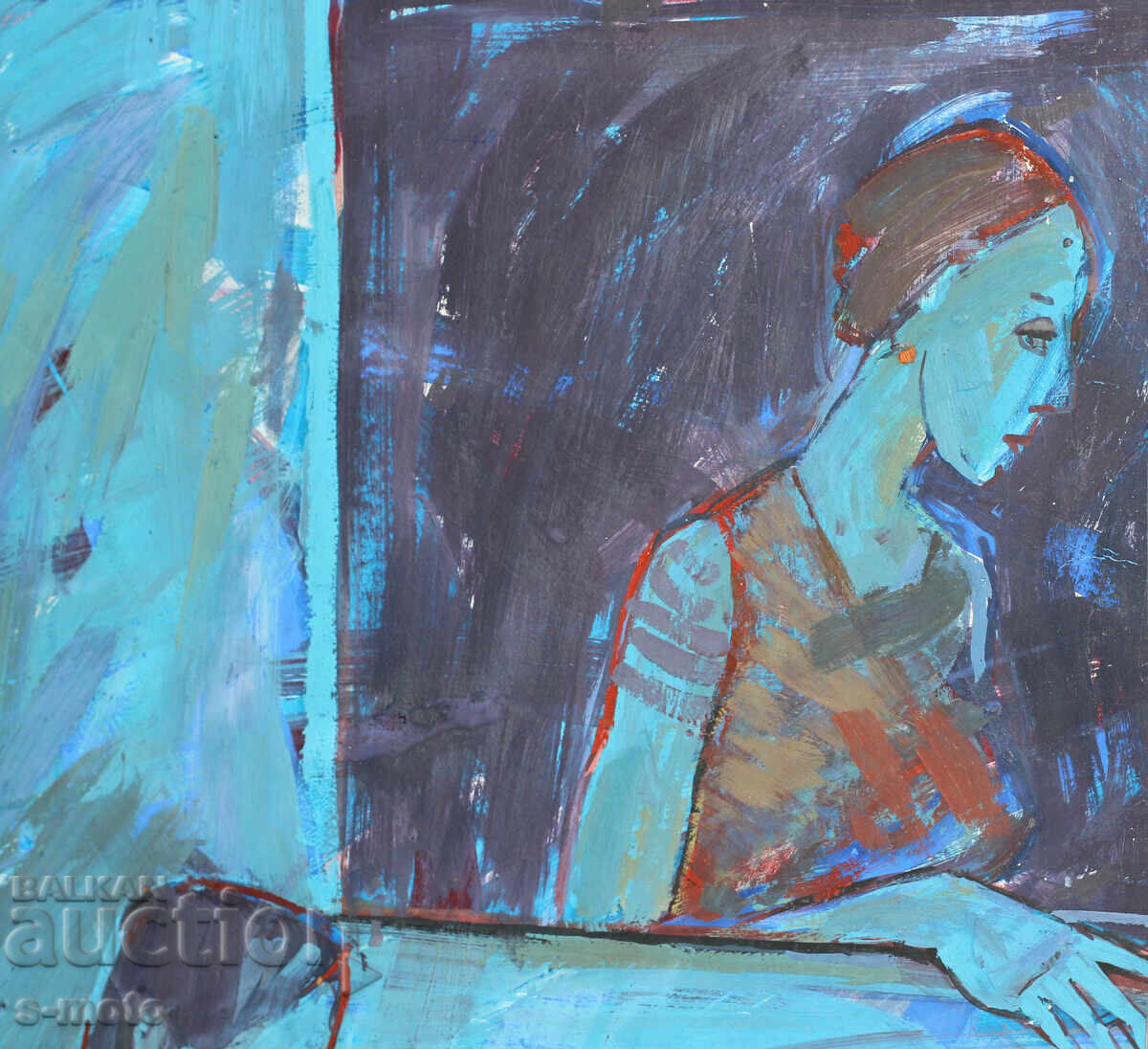 Πίνακας γκουάς τέλη 20ου αιώνα, παραστατική σύνθεση - 7