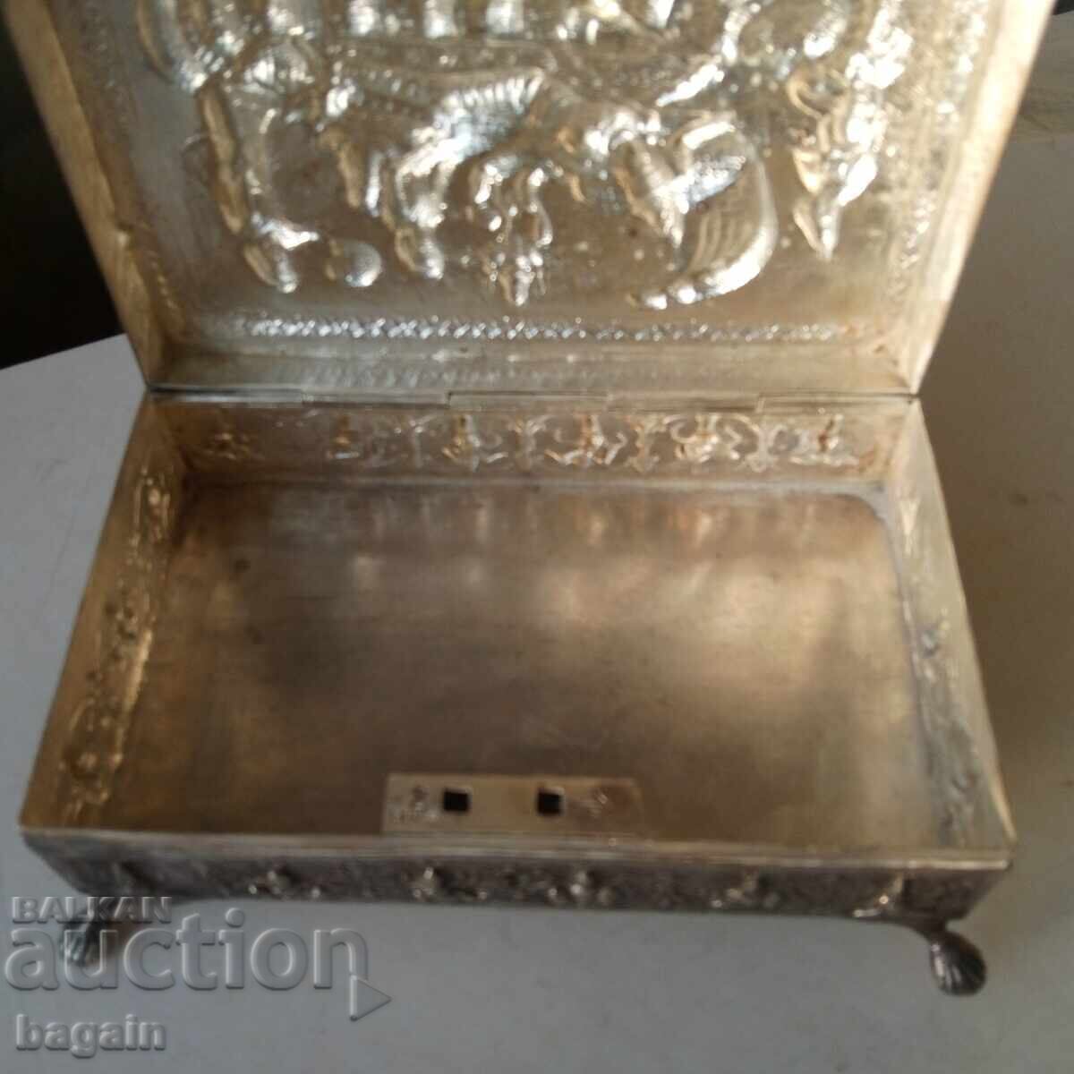 Auction  Unique Hindu Silver Box