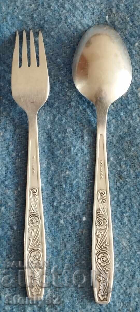 Ασημένια κουτάλια και πιρούνια από μελχιόρ, από την ΕΣΣΔ με τιμή 30.00 BGN | € 15.34