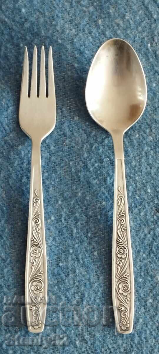 Ασημένια κουτάλια και πιρούνια από μελχιόρ, από την ΕΣΣΔ