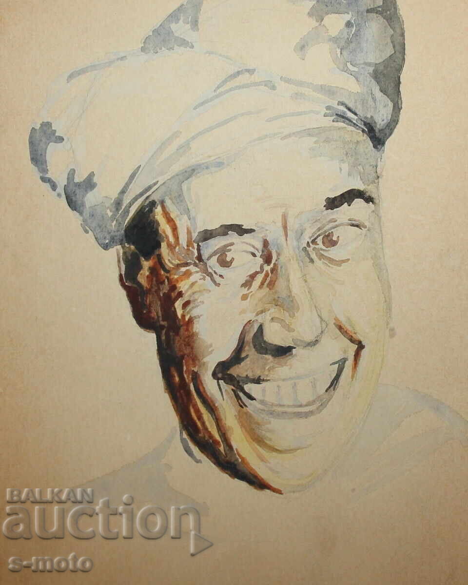 Tablou vechi acuarelă portret cu preț 280.00 BGN | € 143.16