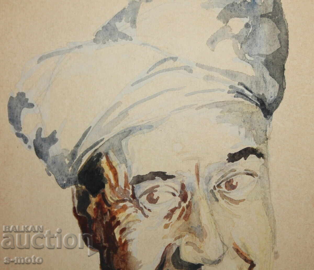 Tablou vechi acuarelă portret - 5